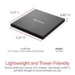 Verbatim 43888 Ultra HD 4K External Slimline Blu-ray Writer USB 3.2 GEN 1 with USB-C TM Cable (Black, Top, Laptop, PC, Blu-ray DVD Combo, ATA III Series, BD-R, BD-R DL, CD, DVD) - Image 4