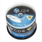 HP CD-R 700MB 50 Blank CD Compact Disk Wrap Professional Recordable 52x Speed Silver (14218)