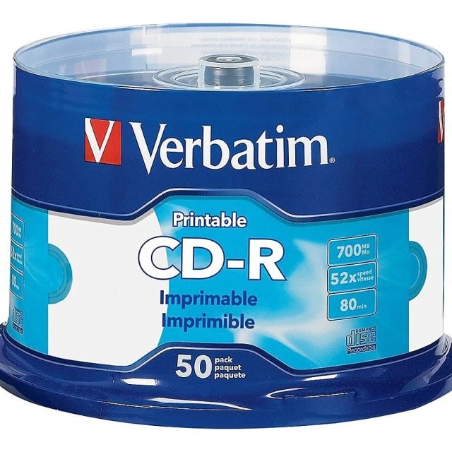 Verbatim 43551 CD-R 700MB 80 Minute 52x Recordable Blank Disc (Pack of 50 Pack Spindle)